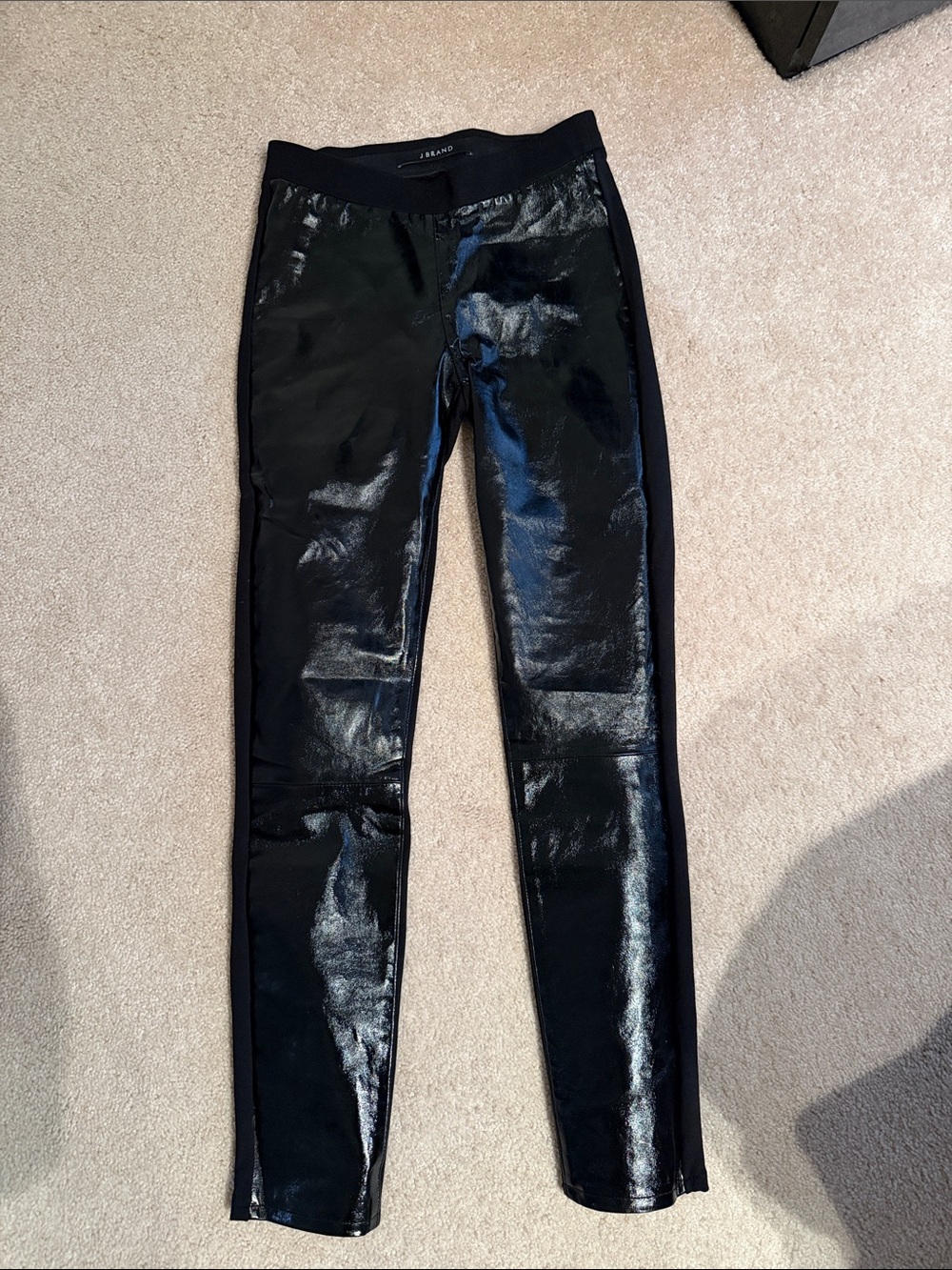 J Brand Black Faux Leather Panel Leggings Small